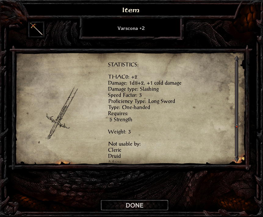 Best in Slot Weapons Baldur's Gate 1